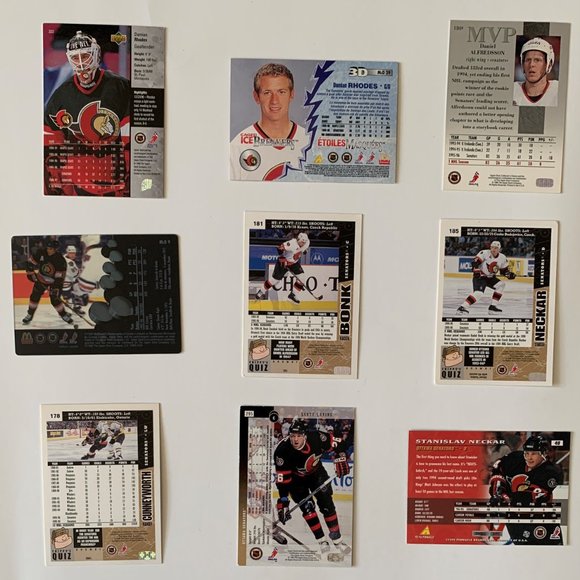 Ottawa Senators Vintage Hockey Cards - Lot of 9 w/ Alfredsson, Yashin, Rhodes - Picture 2 of 2
